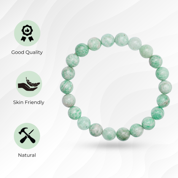 Handmade Turquoise Beaded Bracelet | Unisex Adjustable Gemstone Jewelry | Calming and Balancing Energy Stone - Image 2